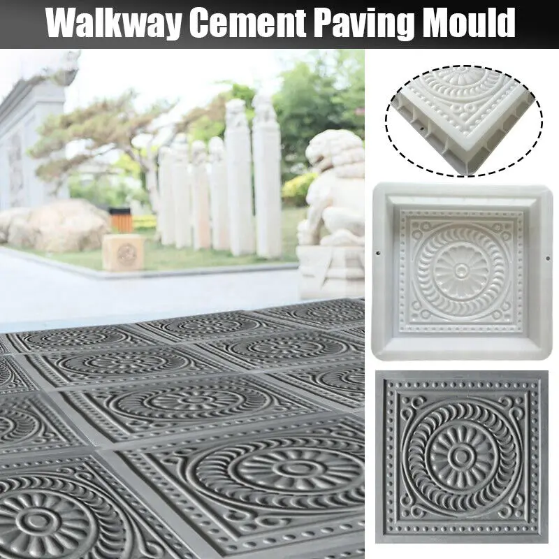 Garden Petal Cement Mold DIY Walkway Stepping Stones Cement Paving Moulds Retro Brick For Garden Courtyard Paving Molds