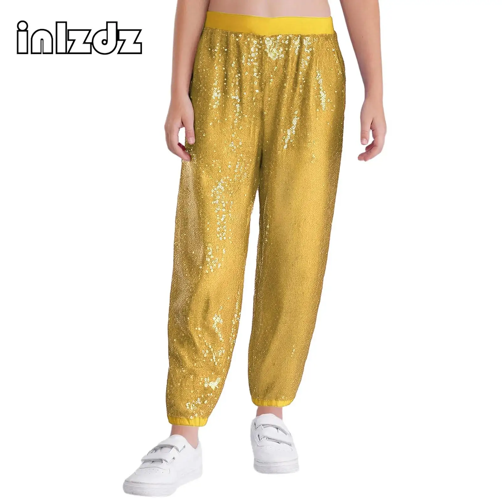 

Sparkling Sequin Jazz Dance Costume for Girls Kids Elastic Waistband Bloomers for Hip-Hop Street Dance Stage Performance Party