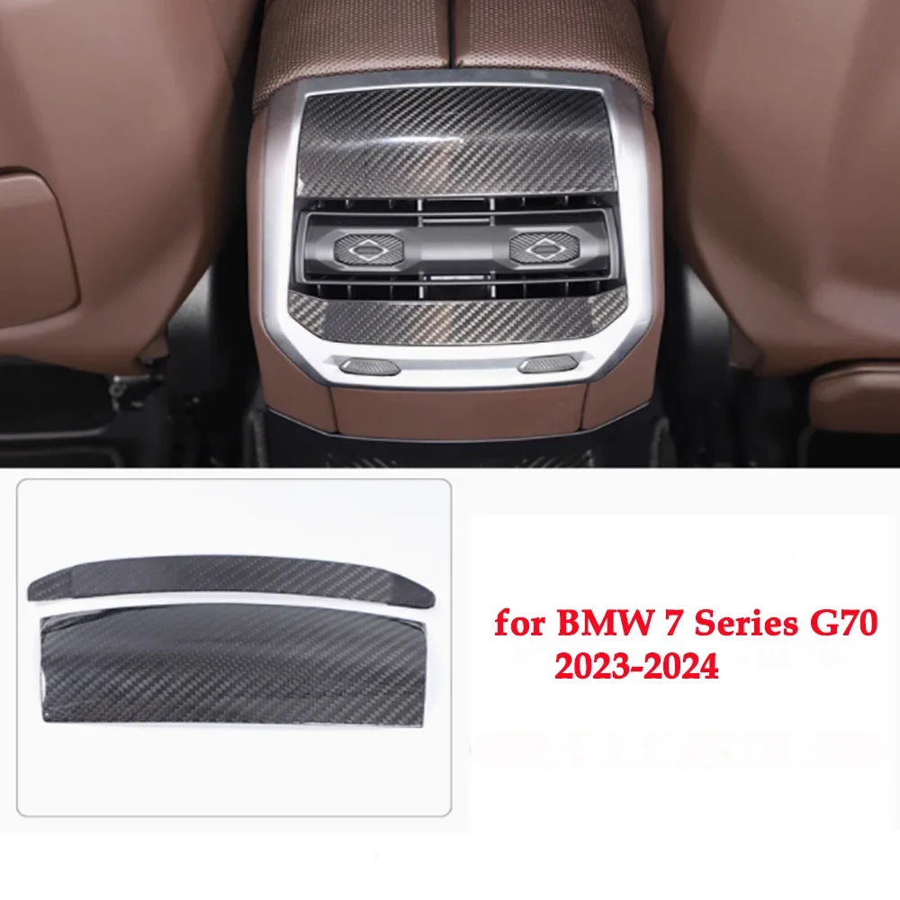 غطاء الكسوة لمنفذ تنفيس الهواء الخلفي للسيارات من ألياف الكربون الحقيقية لسيارات BMW 7 Series G70 2023-2024 ملحقات تجديد السيارة