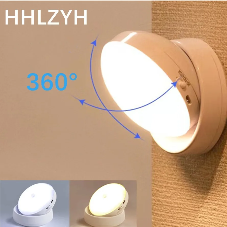 HHLZYH Motion Sensor LED Night Light Wireless Wall Lamp Bedroom Decor For Kitchen Stairs Hallway Cabinet Closet Wardrobe Light