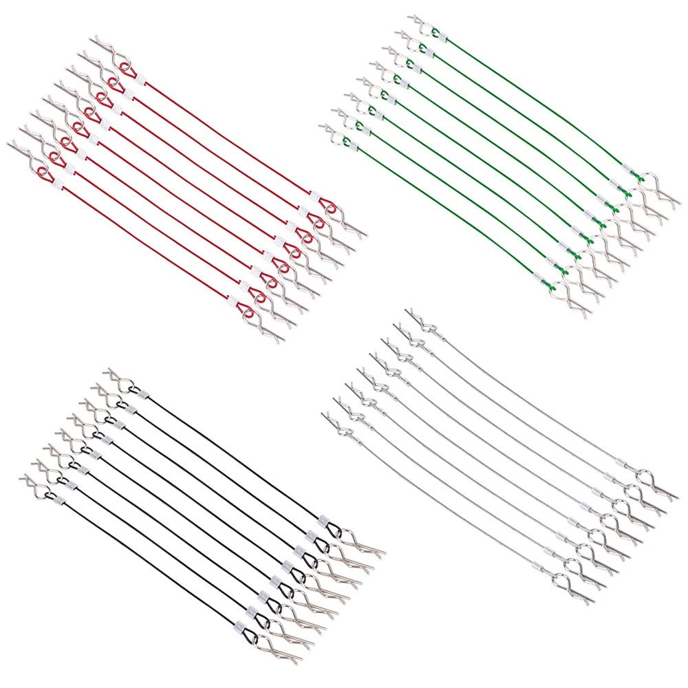 8PCS RC Car Metal Clip R Pin Rod with Anti-Lost Steel Rope - Compatible with 1/8 1/10 Traxxas HSP Arrma Axial Redcat RC Vehicles