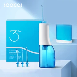 SOOCAS W3 Pro Water Flosser Teeth 4 Type Nozzle Cleaner Oral Irrigator Type-c Rechargeable Cleaner 7-modes Water Tank Removeable