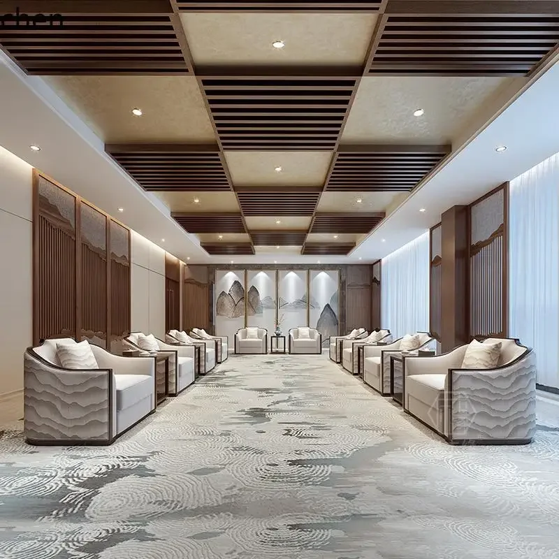 combination meeting room high-end all solid wood VIP lobby business negotiation single seat