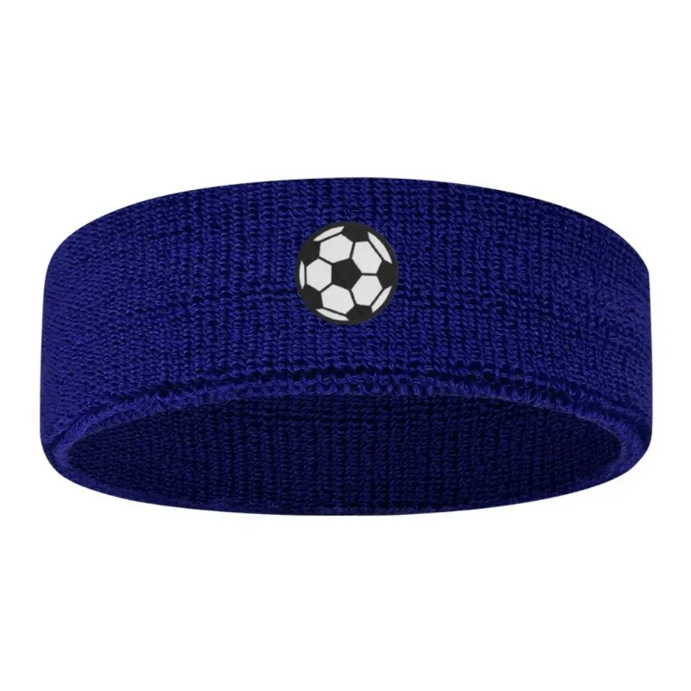 Sweat Absorbing Cartoon Sports Headband Polyester Soccer Printed Sweat Absorbing Hairband Wicking Soild Color