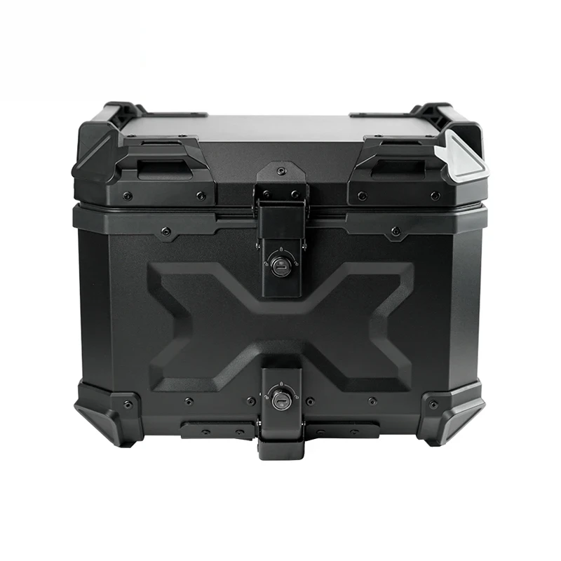 Hot Selling 45L X Design Black Aluminum Alloy Tail Boxes Motorcycle Trunk Box Sale