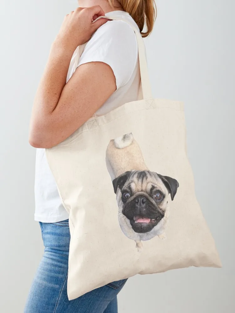 Pug smile Tote Bag shopping cart bags Reusable bags free delivery bags Canvas Tote Bag