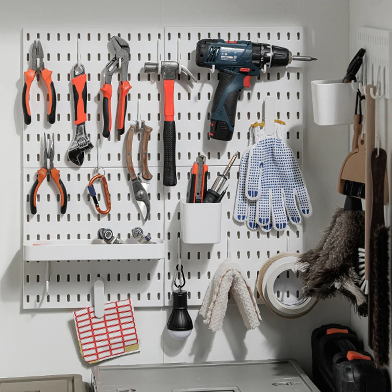 DIY Free Combination Pegboard Dish Rack Kit Hole Board for Wall Kitchen Organizer Tools Crafts Organization Ornaments Display