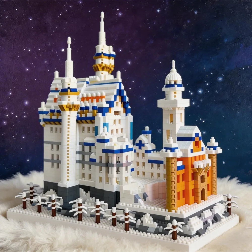 

GSF 6998pcs Swan Stone Castle Architecture Model Micro Building Blocks City Street View Mini Diamond Bricks Children Toys