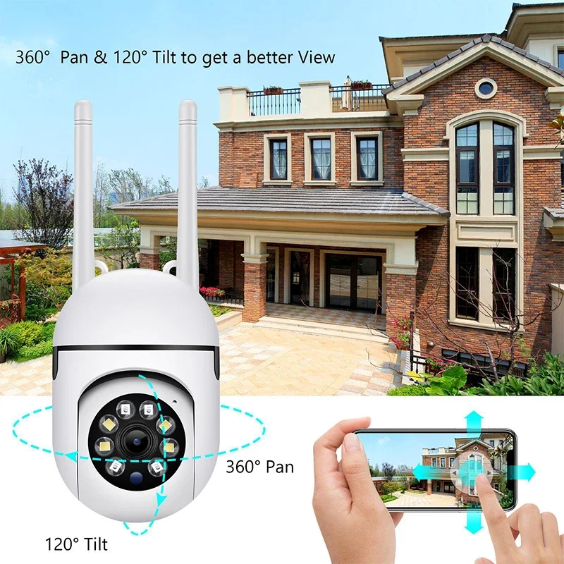 PTZ 2.4G WIFI IP Camera Audio CCTV Surveillance Cam Outdoor 4X Digital Zoom Night Vision Wireless Waterproof Security Protection