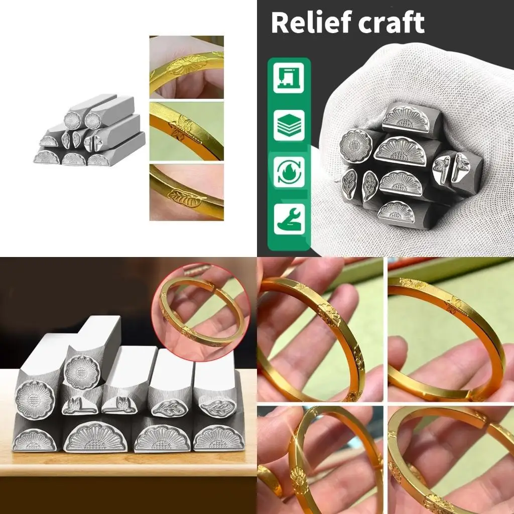 

Steel Stamp Set of 10 Heart Designs for Creative Jewelry Artistics Daily Use