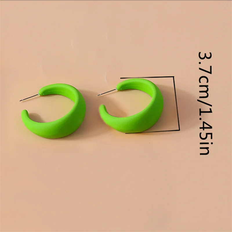 Aihua koreanische bunte Acryl klobige runde Creolen für Frauen einfache geometrische Harz Ohrringe Aussage Schmuck Geschenke – Detail 16