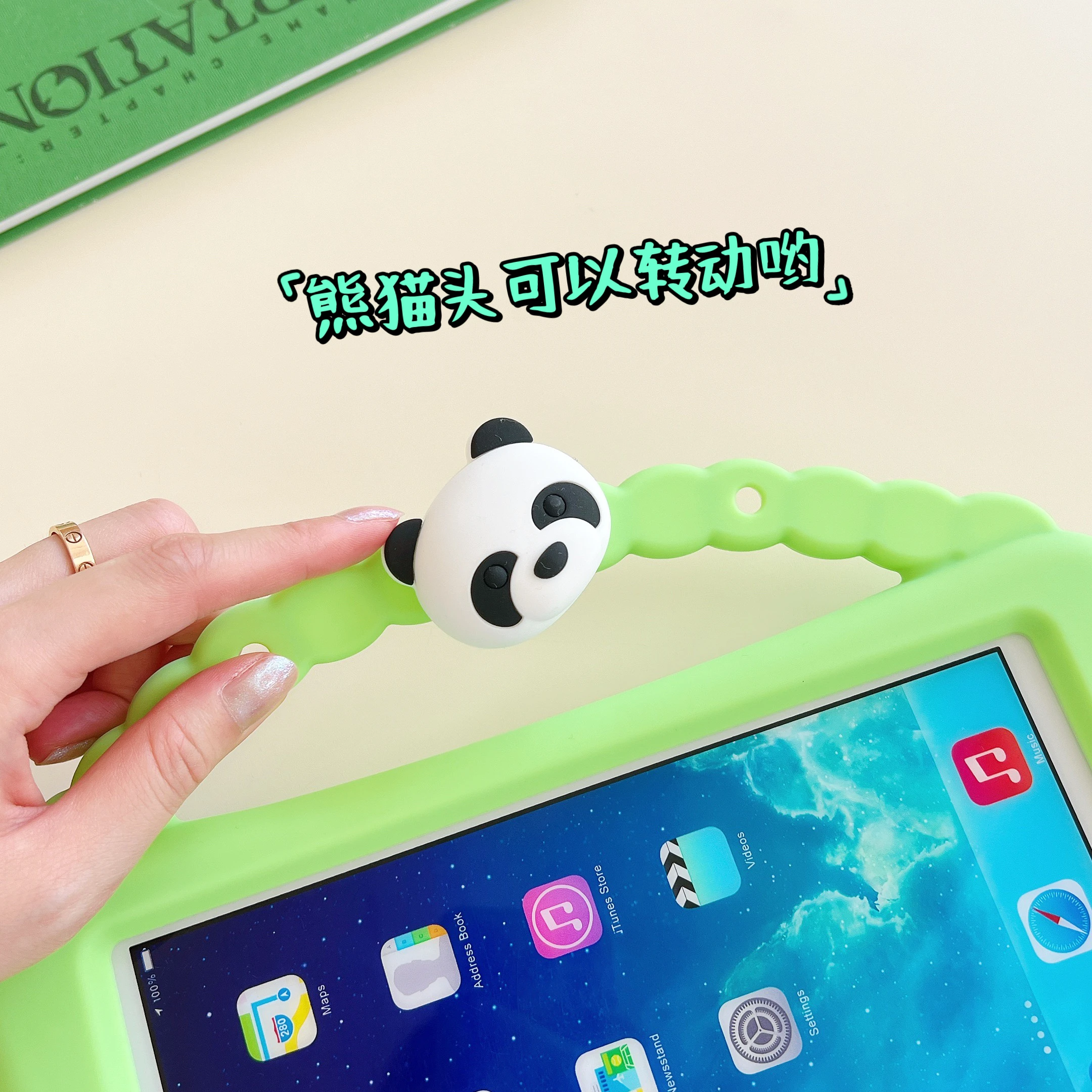 Cartoon Cute Panda Cover For  iPad Pro 11 Air 11 2024 Kids Tablet Case For iPad 10.9 10th Mini 6 5 3 2 1 Air 4 Funda