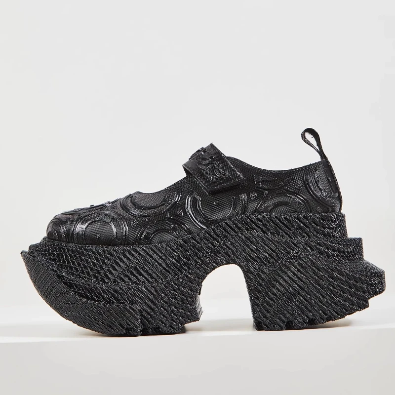 3D Printed Original Design Shock-absorbing Ugly Cute Fashion Shoes for Women's Height Increase 8cm Thick Soled Comfortable Shoes