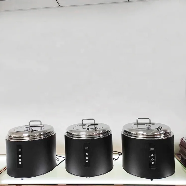 304 Portable Counter Top Stainless Steel Soup Warmer Electric Soup Warmer Pot for Restaurants Cafes Hotels Buffets