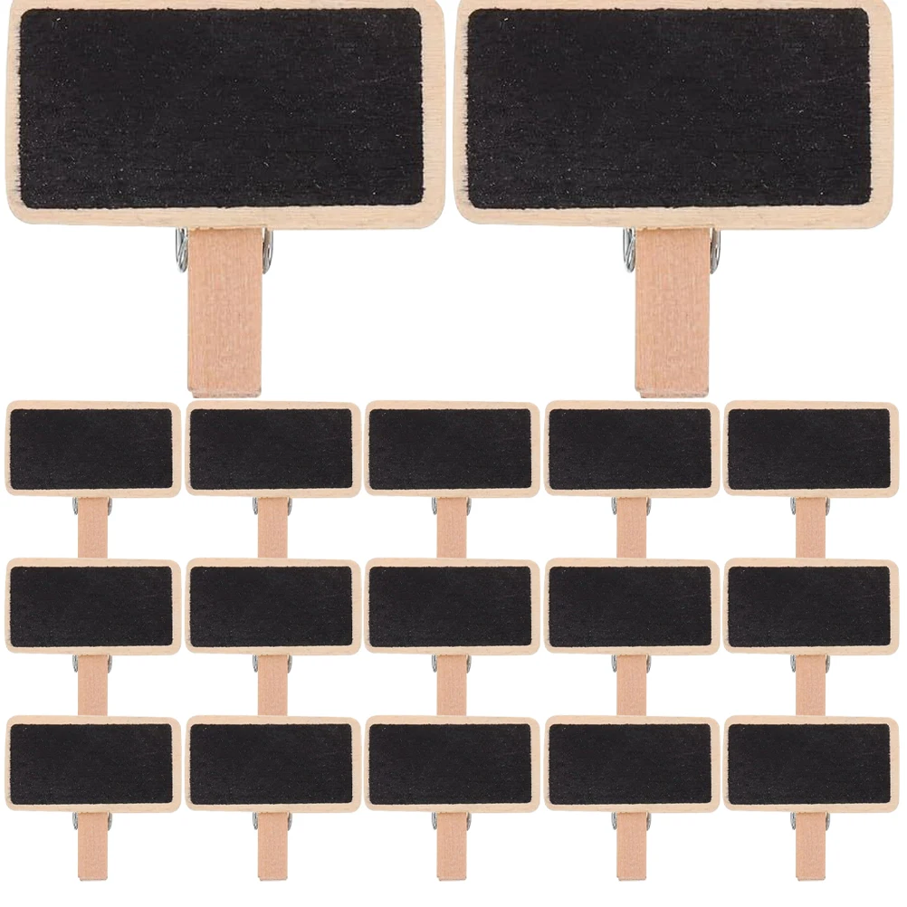 

50 Pcs Mini Blackboard Memo Clip Wooden Small Chalkboard Sign Garden Signs Clamps Decorative Lightweight Practical