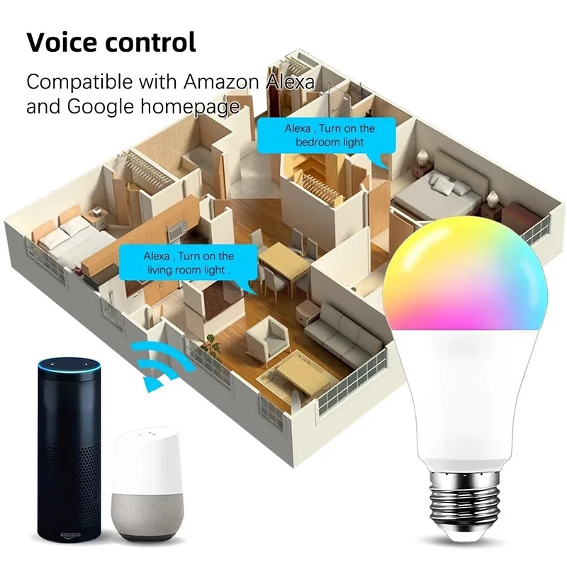 Tuya WiFi Bluetooth Smart Bulb RGBCW 85V-265V LED Light Bubble Smart Life App Control Support Alexa Google Home Assisatnt Bulb