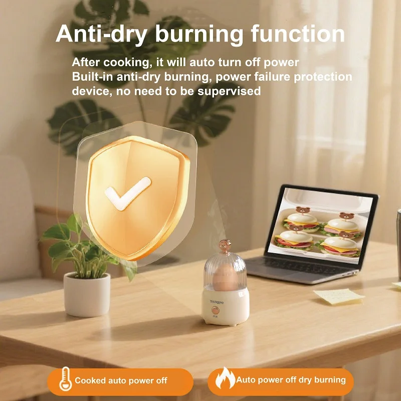 다기능 계란 밥솥 100W 저전력 기숙사 미니 아침 식사 기계 홈 자동 전원 끄기 전기 스티머 주방 도구