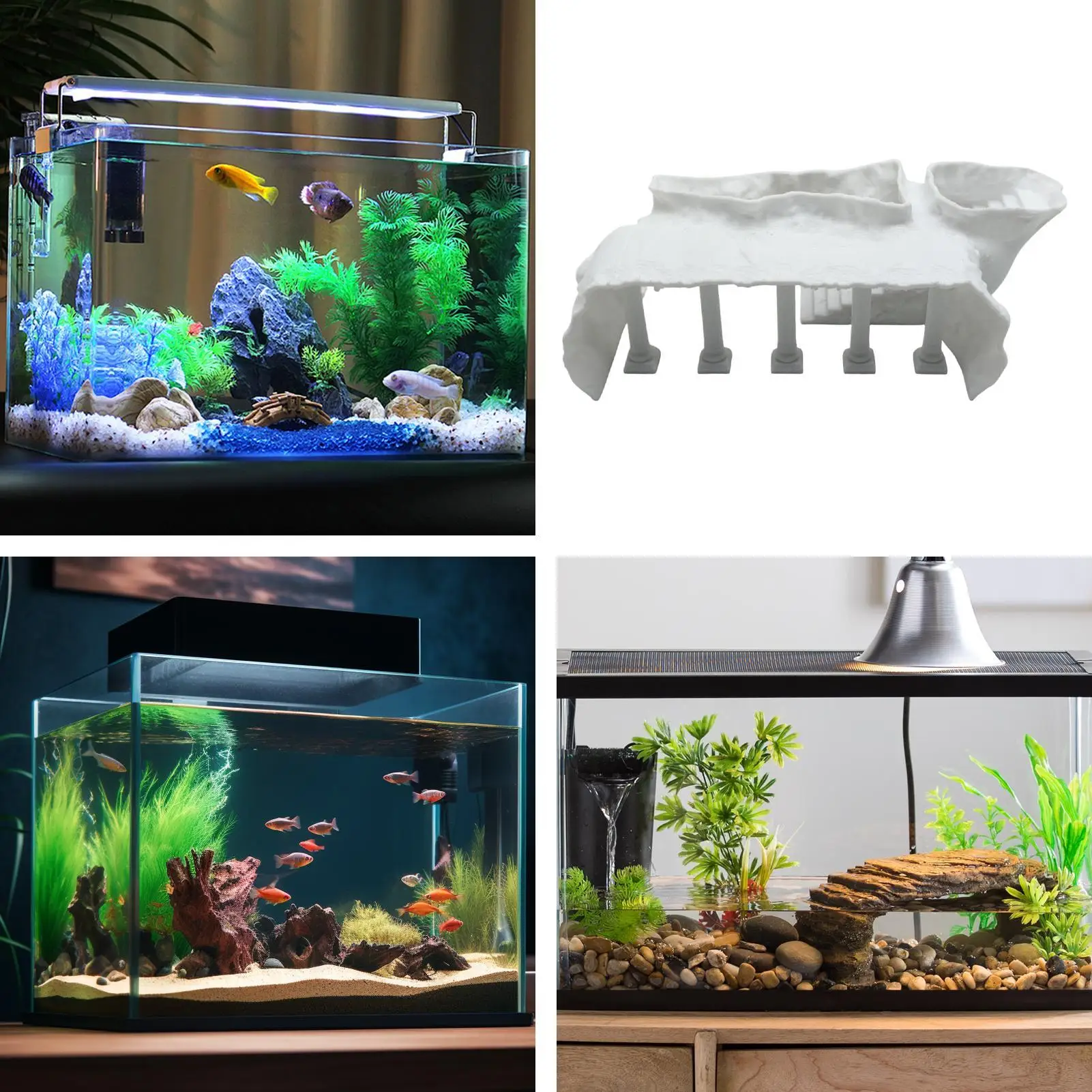 زينة الأسماك للخزان ثلاثية الأبعاد الطباعة متعددة المدخل نفق تصميم خزان الأسماك الديكور كهف للحمامات المطابخ غرف النوم