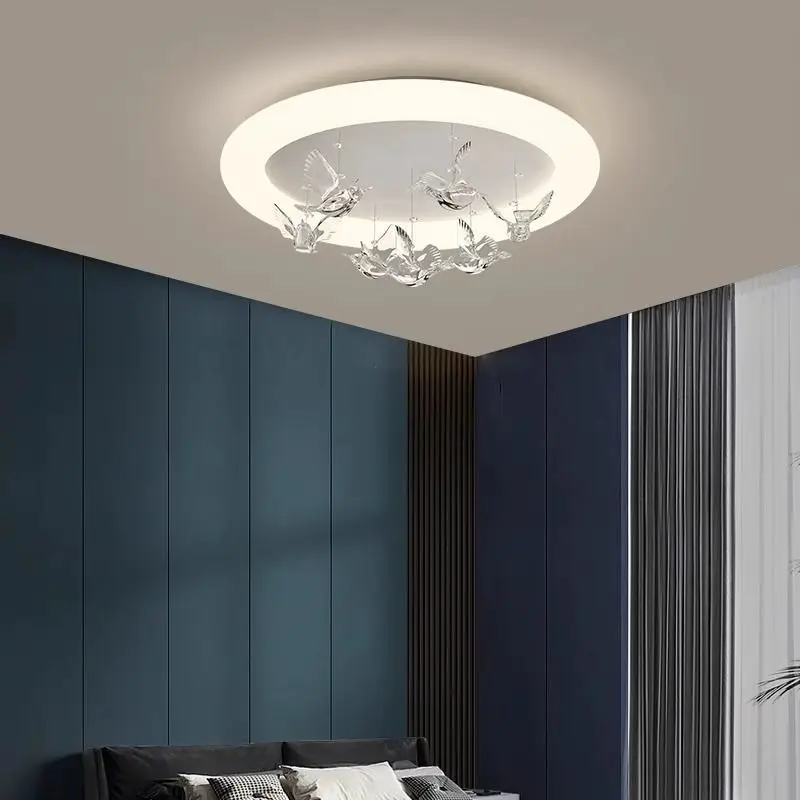 Modern Luxury Rotundity LED Ceiling Lights Creative Birdie Design Bedroom Living Room Study Restaurant Home Decor Hanging Lamps