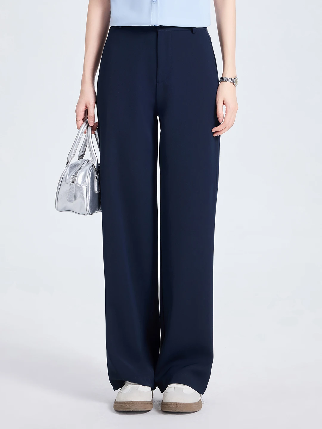 

2026 New Women's Formal Straight Leg Trousers Casual Workwear Pants Commute Polyester High Waist Zipper Business Leisure