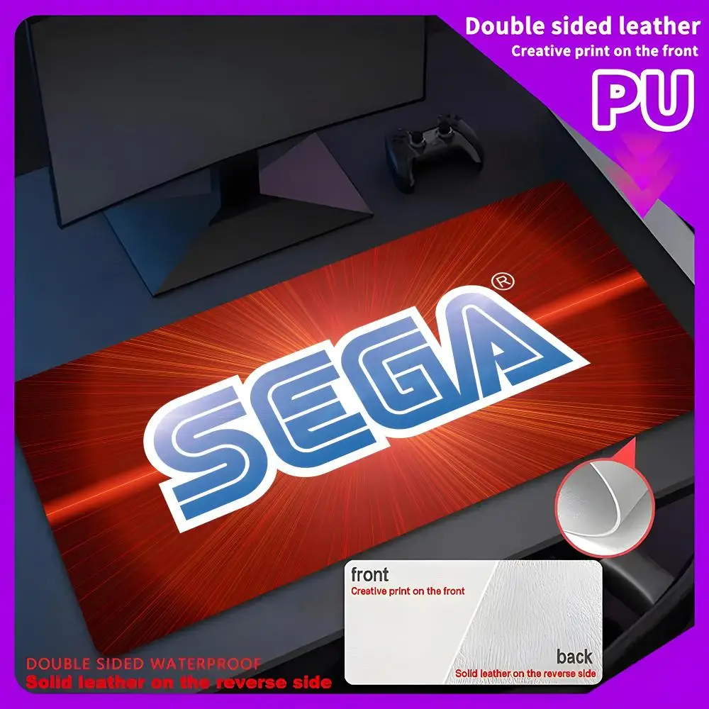 Игровой коврик Sega для клавиатуры и мыши, Защитный Настольный коврик из искусственной кожи, большой офисный водонепроницаемый 80x40 см XXL, Настольный коврик для мыши