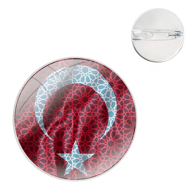 Cliente Bling Badge Broche Pin, Acessórios para Roupas, Decoração Mochila, Presente, Turquia, Turquia, Bandeira da Turquia