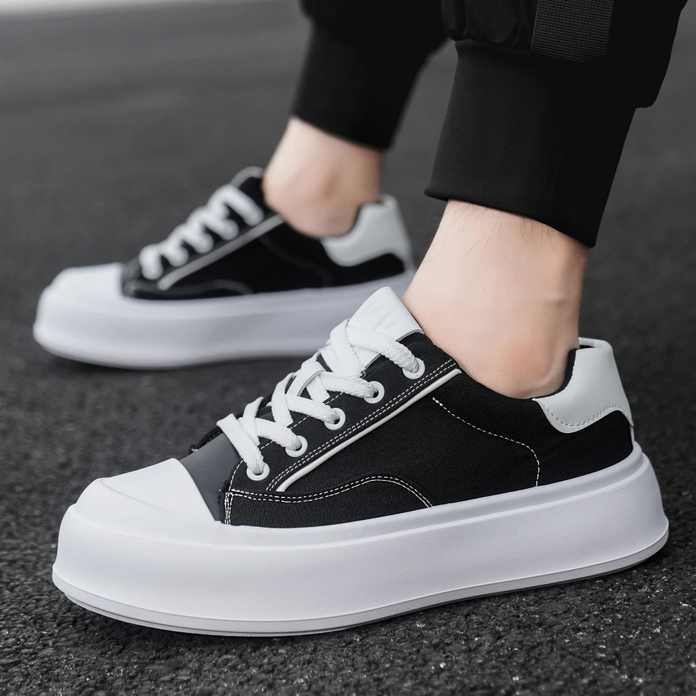 Men Women Trendy White Skate Sneakers 2026, Breathable Durable Thick Sole Height Boost All-match Daily Casual Sports Shoes