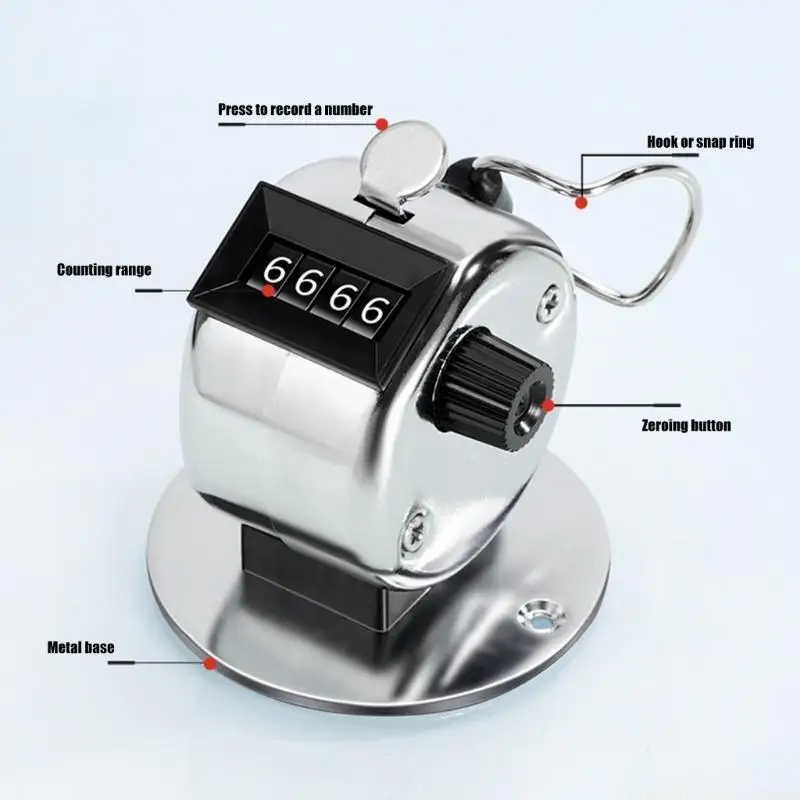 A2BE Manual Press Counter Easy Carry Handheld Clicking For Inventory Sports Event Durability Metal Construction