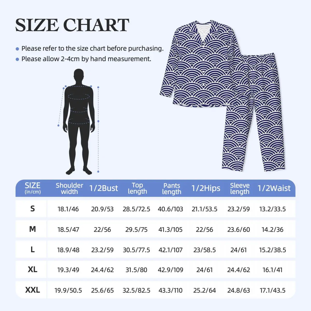 Indumenti da notte tradizionali giapponesi Seigaiha Set pigiama oversize retrò autunnale da uomo a maniche lunghe con grafica quotidiana calda