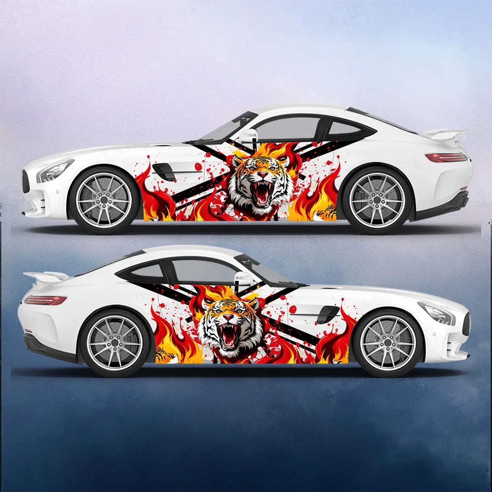 

Виниловые наклейки с брызгами чернил Fierce Tiger, самоклеящаяся наклейка из ПВХ, подходит для грузовиков, внедорожников, украшения, автоаксессуары