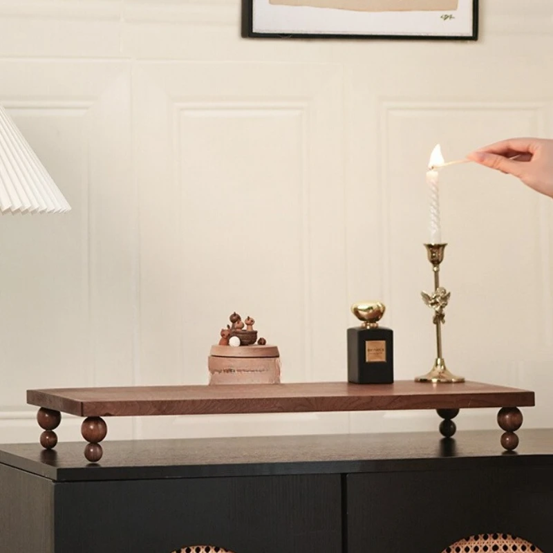 حامل شاشة الجوز العتيق مع رف عرض، حامل مكتب حديث لشاشة الكمبيوتر، تصميم مريح للمكتب #2