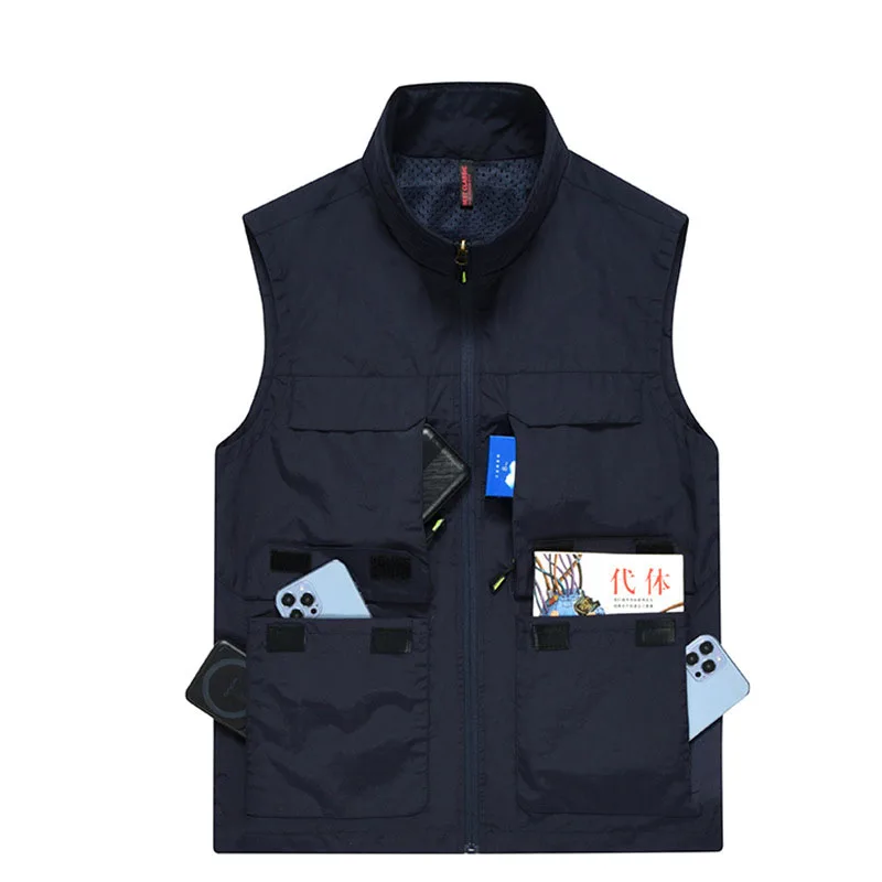 

Mens Vests Men's Summer Sleeveless Vest Coat Spring Autumn Casual Multi-pocket Outdoors Travels Waterproof Vests Waistcoat Male