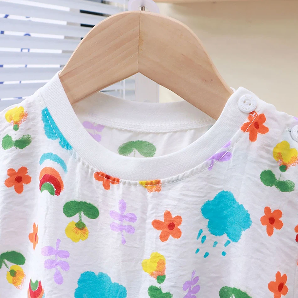 1-10 Years Soft Kids 2-Piece Set Breathable Short Sleeve Shorts for Playtime Toddler Outfit Clothes for Playground and School image 2