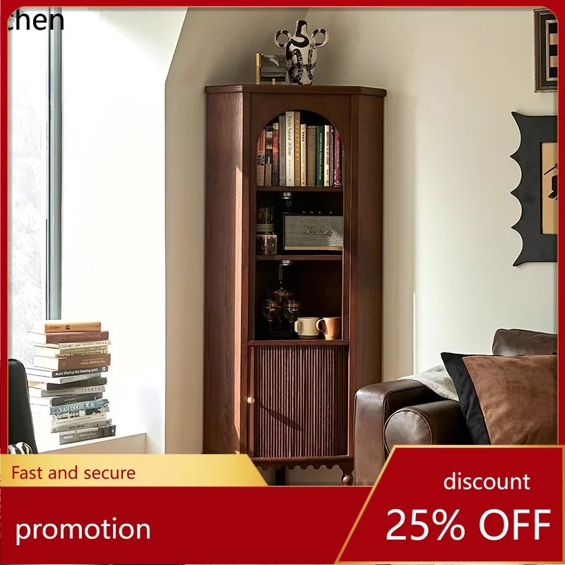 

YFY Solid Wood Corner Cabinet Living Room Wall Corner Storage Study Room Wall Corner Cabinet Triangle Display Cabinet