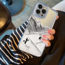 Ski Phone Case For iPhone 16 15 14 13 12 11 Pro XS MAX 7 XR 8 7 Plus Clear Cover Fundas