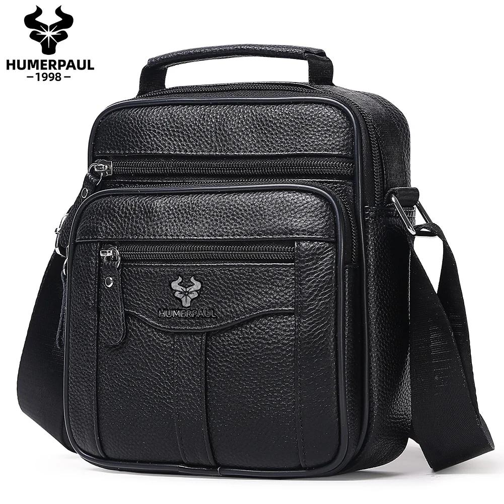

HUMERPAUL повседневные мужские сумки из натуральной кожи, деловая мужская сумка, компактная мини-сумка-мессенджер, мужской кошелек для телефона