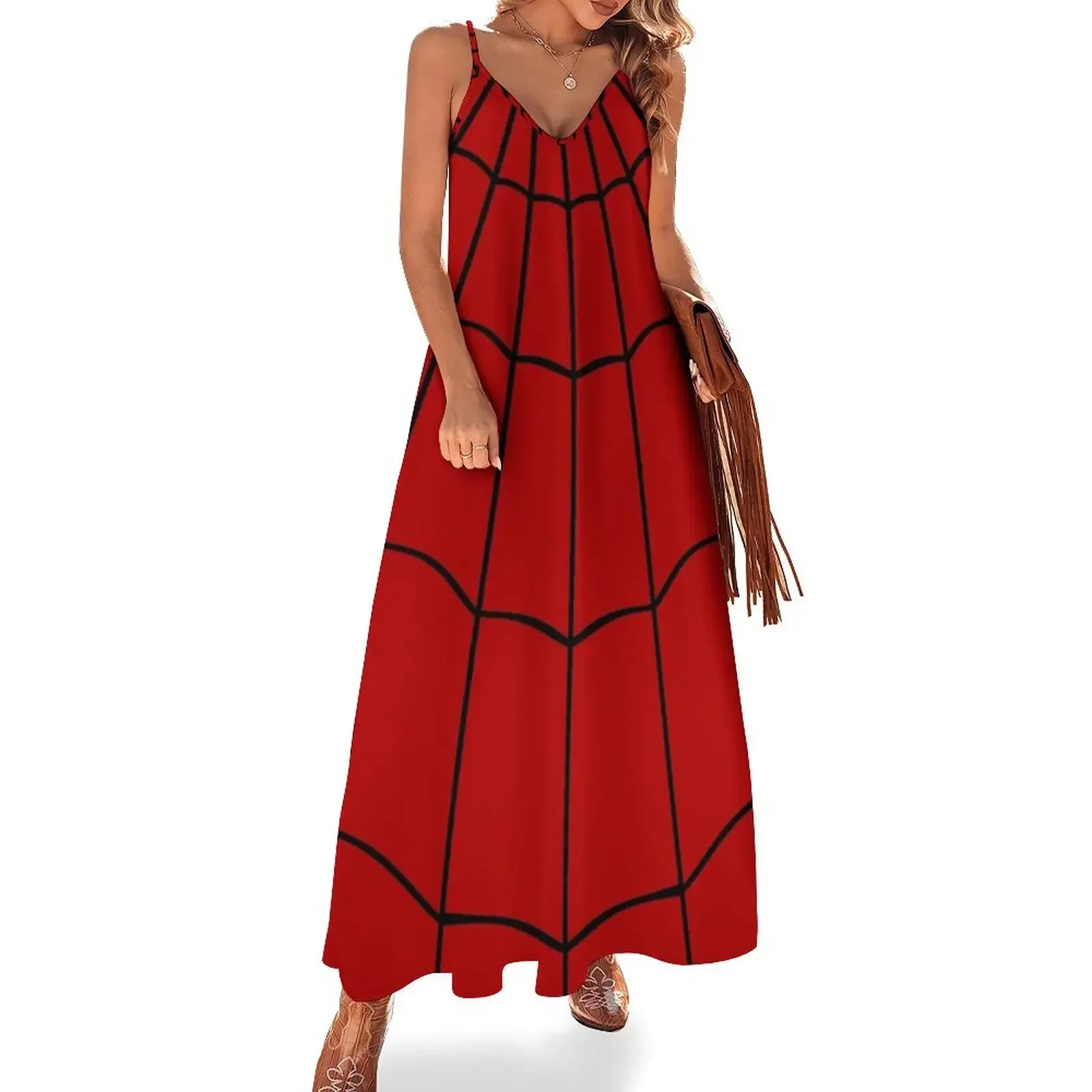 

Spider Web - Red Sleeveless Dress Party dresses summer clothes long sleeve dress