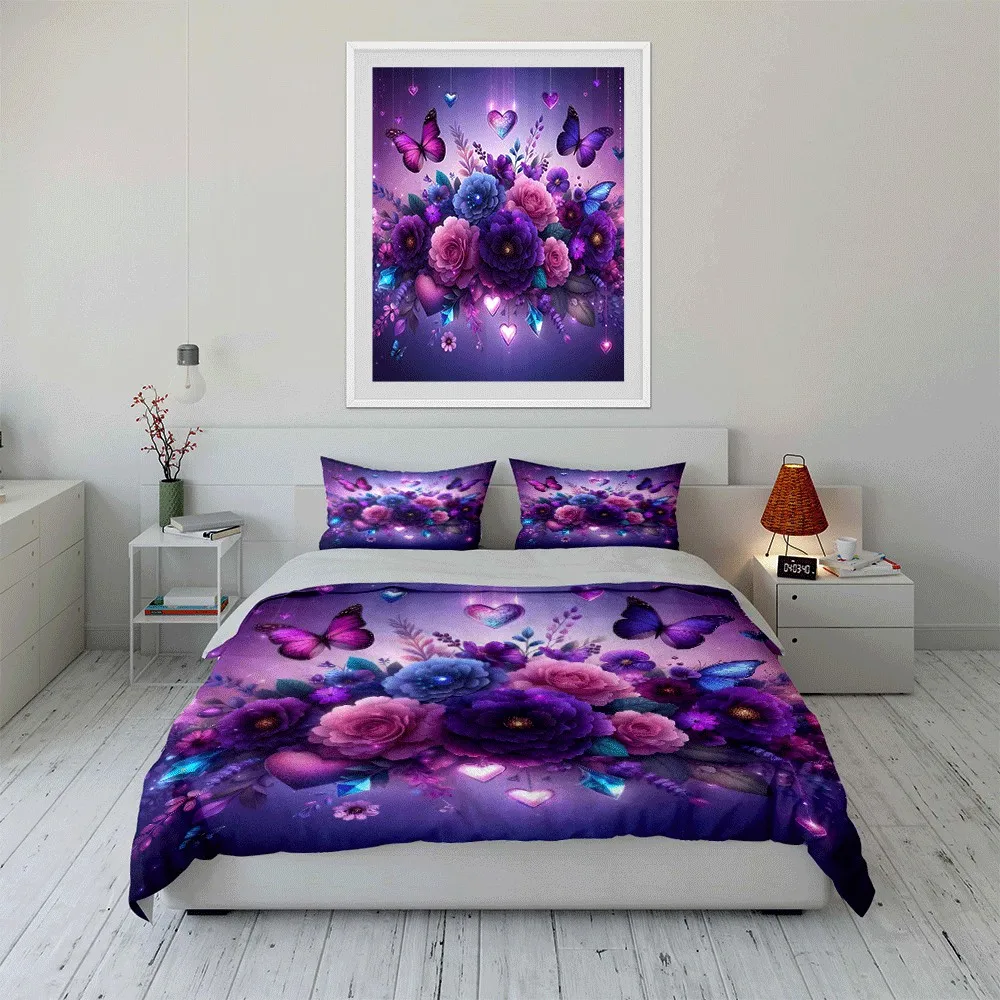 

Floral Elegance Set for Celebrations Exquisite three-piece bedding set gift for kids and adults
