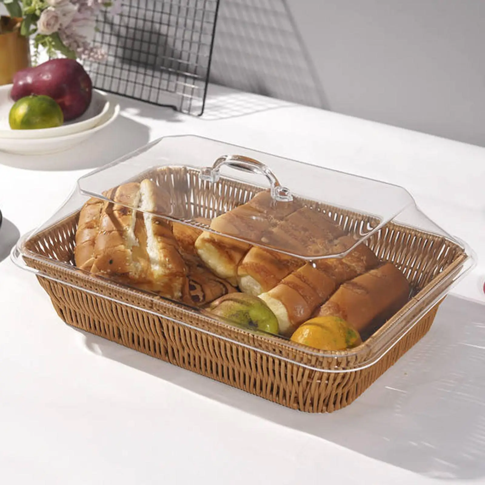 

Bread Basket Food Display Organizer Multipurpose Holder Food Serving Basket Food Basket for Home Desk Party Camping Coffee Shop