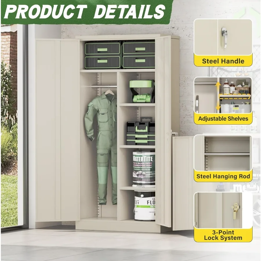خزانة ملابس معدنية بأبواب وأرفف72 خزانة خزانة ملابس للتفصيل للمكتب وغرفة النوم وغرفة الغسيل hool Em