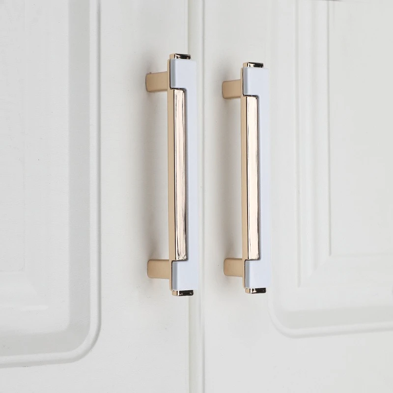 Nordic Light Luxury Single Hole White Cabinet Handle for Kitchen Wardrobe Drawer Door Pull