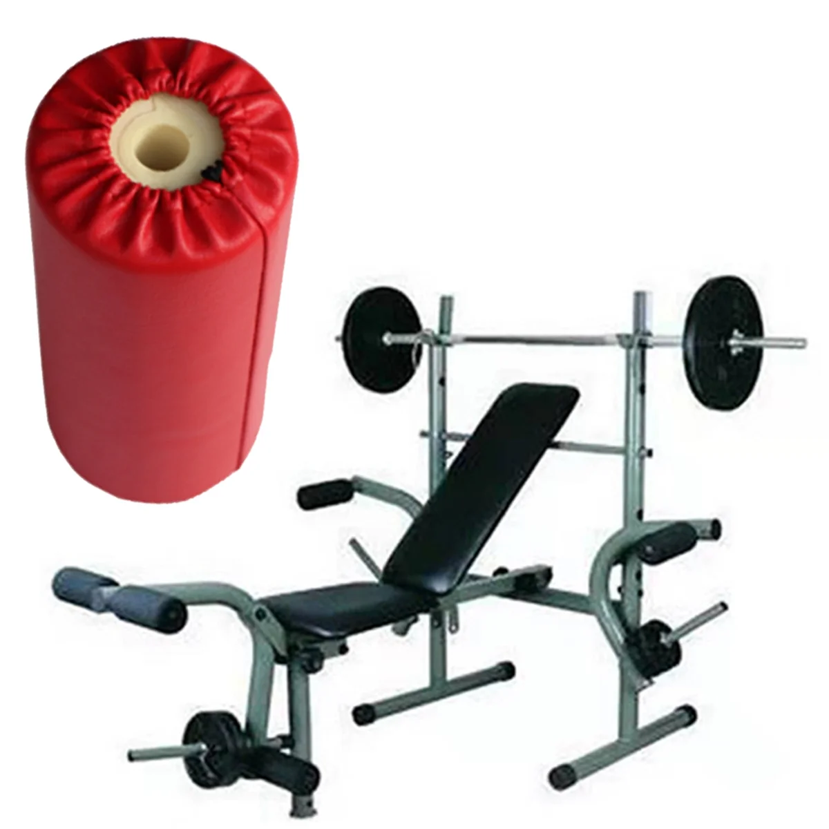 Almohadilla de espuma de cuero PU N18R, soporte de rodillo de esponja, equipo de ejercicio para gimnasio en casa, máquina de entrenamiento de banco de pesas