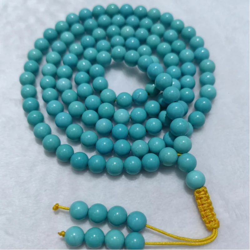 

Natural Magnesite Jade Blue Turquoise Buddha Long Chain Loose Beads Necklace Accessories Bracelet Jewelry