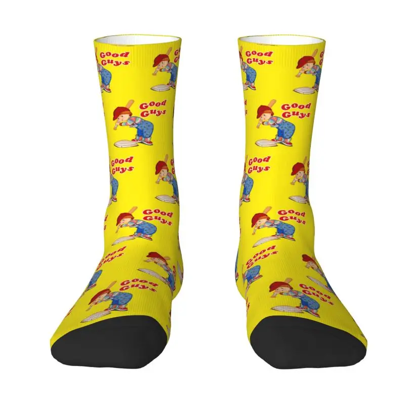 Funny Good Guys Baseball Player Socks Women Men Warm 3D Printed Child's Play Chucky Cartoon Basketball Sports Socks