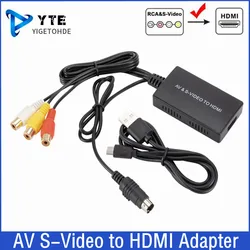 AV S-Video to HDMI-compatible Video Converter HD 1080P RCA to HDMI-compatible Adapter For HDTV DVD STB, Compatible With PS2/ PS3