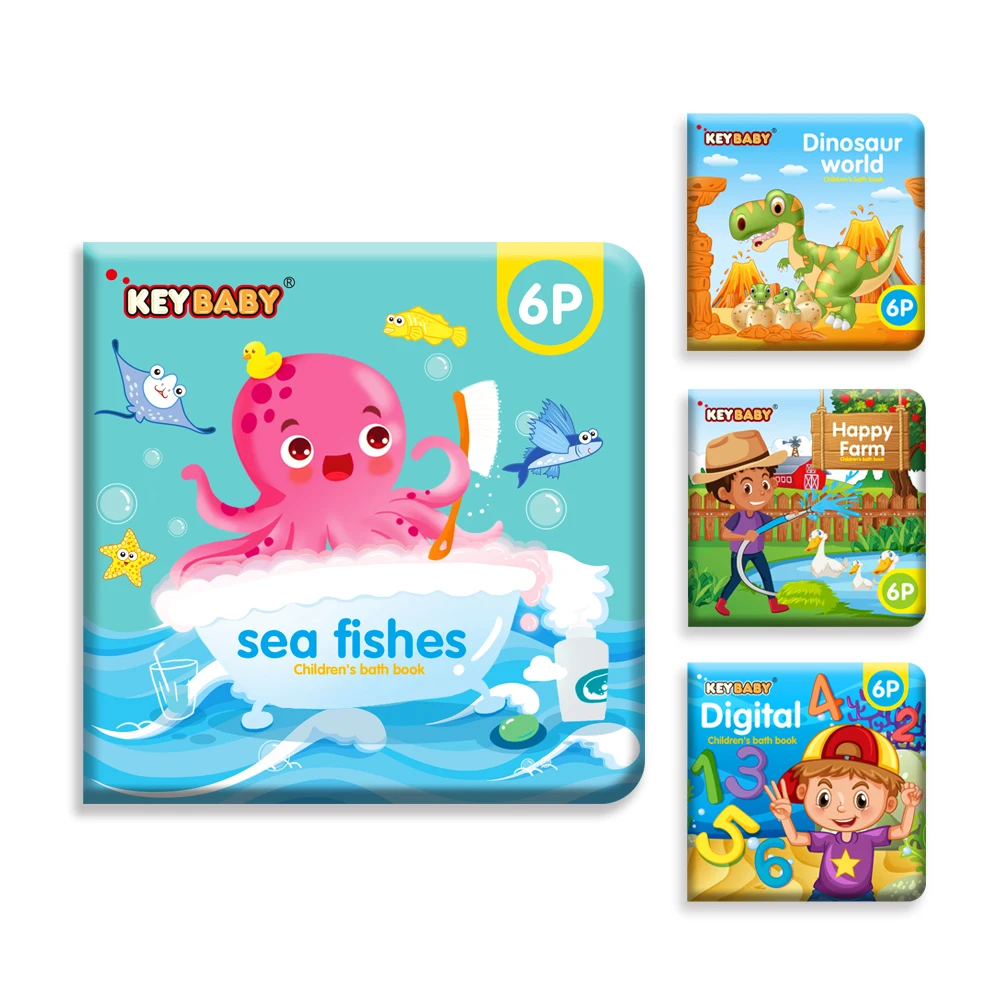 

Baby Bath Book Set Waterproof Non-Toxic Educational Bath Time Toys With Sea Animal Dinosaur Farm And Digital Themes For Learning