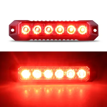 1 個 6Led ストロボ警告灯ストロボグリル点滅ライトバー緊急トラックビーコンランプアンバー車の信号機 12-24V
