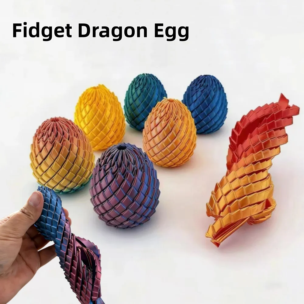 New 3D Printed Flexible Dragon Egg Toy Twistable Scaled Fidget Gadget Stress Relief Anti-Anxiety Decompression Gift For Adults