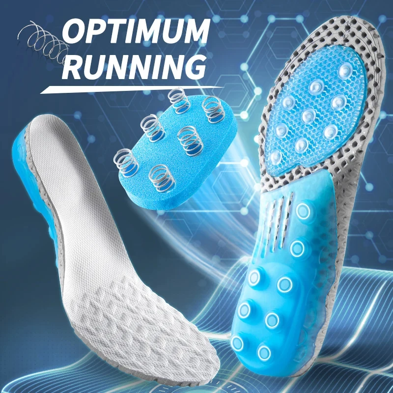 Solette sportive in Gel di Silicone primaverile per donna uomo suola ortopedica Pad per scarpe deodorante cuscino traspirante Pad da corsa per piedi