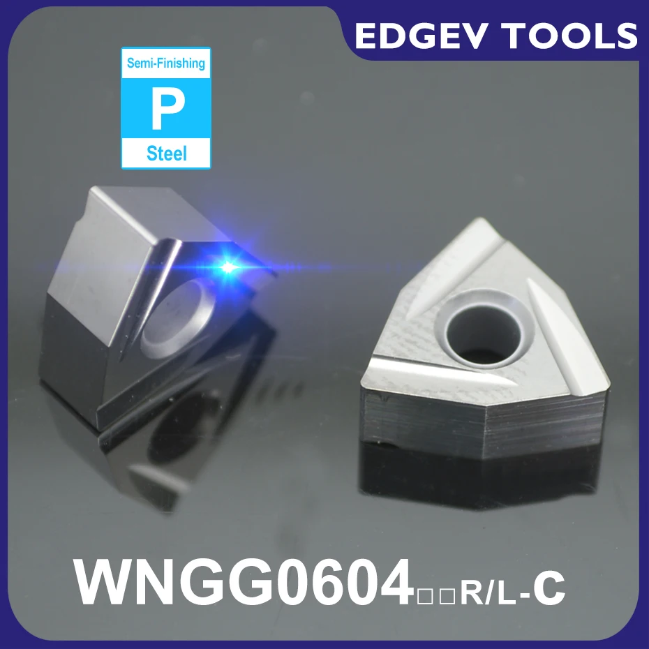 EDGEV Cermet Grade WNGG060404 WNGG060408 WNGG 060404 060408 R L C Carbide Insert CNC Lathe External Turning Tool For Steel TN60